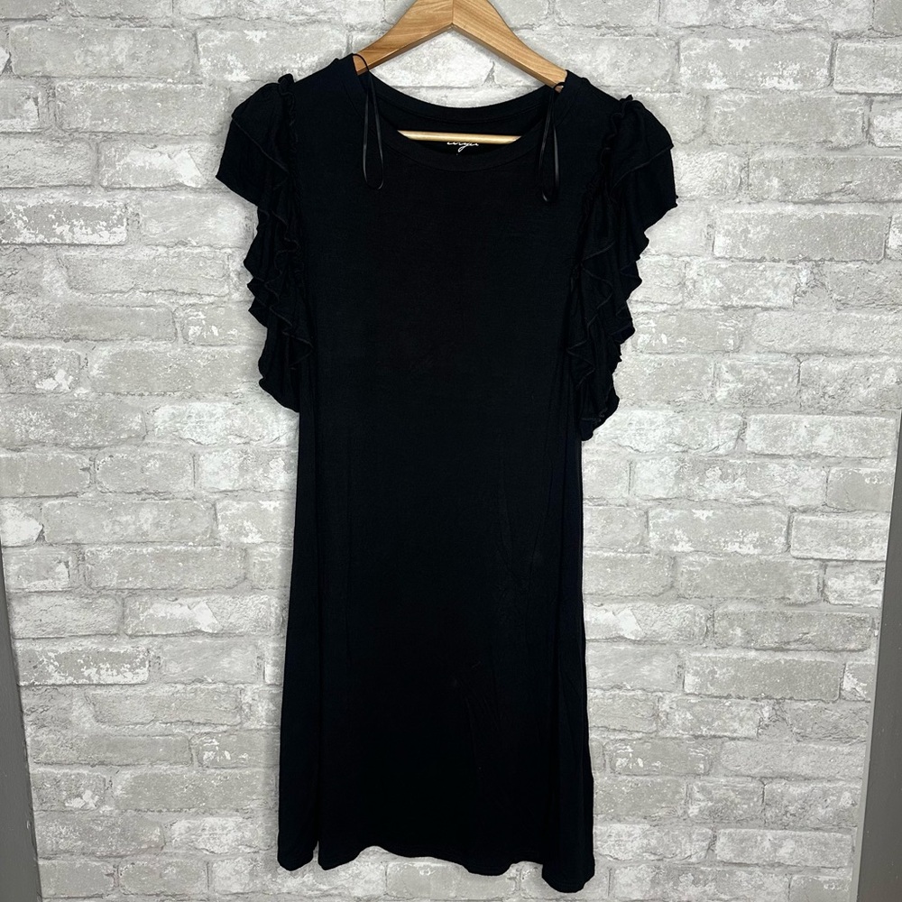 EUC Alya Flutter Sleeve Mini Dress Size Large *Used RN#151240 (Black)